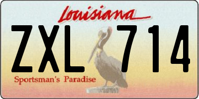 LA license plate ZXL714
