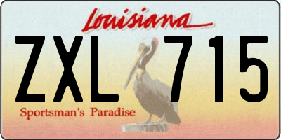 LA license plate ZXL715