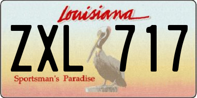 LA license plate ZXL717