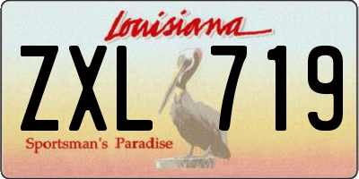 LA license plate ZXL719