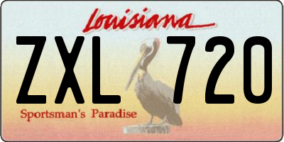 LA license plate ZXL720