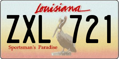 LA license plate ZXL721