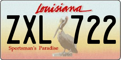 LA license plate ZXL722