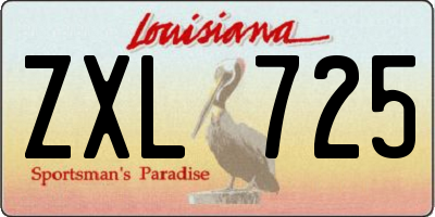 LA license plate ZXL725