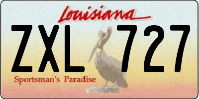 LA license plate ZXL727