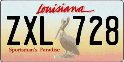 LA license plate ZXL728