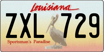 LA license plate ZXL729