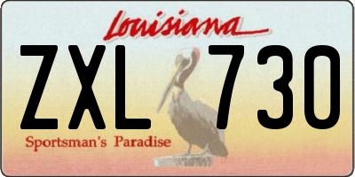 LA license plate ZXL730