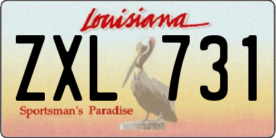 LA license plate ZXL731