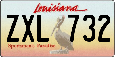 LA license plate ZXL732