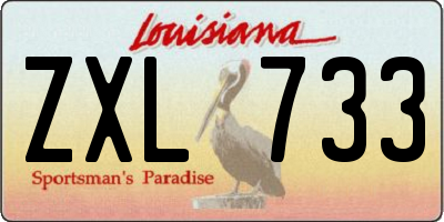 LA license plate ZXL733