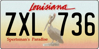 LA license plate ZXL736