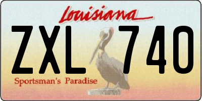 LA license plate ZXL740