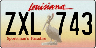 LA license plate ZXL743