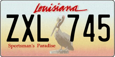 LA license plate ZXL745