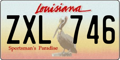 LA license plate ZXL746