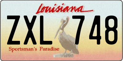 LA license plate ZXL748