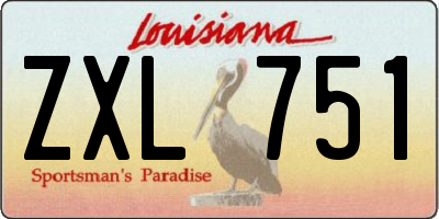 LA license plate ZXL751