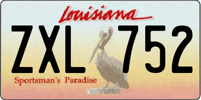 LA license plate ZXL752