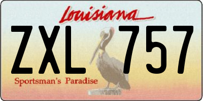 LA license plate ZXL757