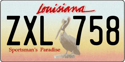 LA license plate ZXL758