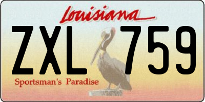 LA license plate ZXL759