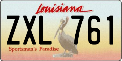 LA license plate ZXL761