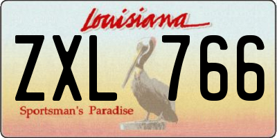 LA license plate ZXL766