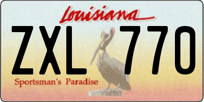 LA license plate ZXL770