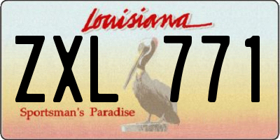 LA license plate ZXL771