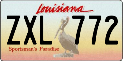 LA license plate ZXL772