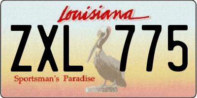 LA license plate ZXL775