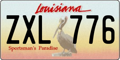 LA license plate ZXL776