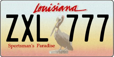 LA license plate ZXL777