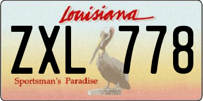 LA license plate ZXL778