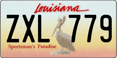 LA license plate ZXL779