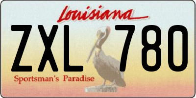 LA license plate ZXL780