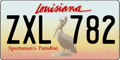 LA license plate ZXL782