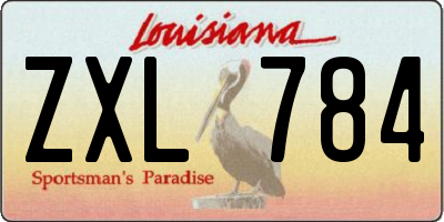 LA license plate ZXL784