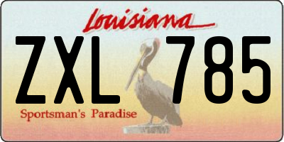LA license plate ZXL785