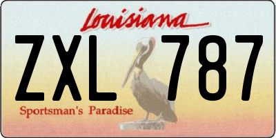 LA license plate ZXL787