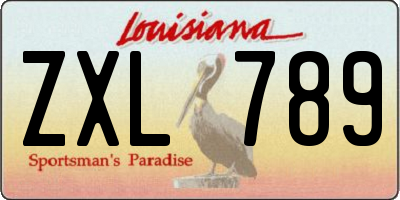 LA license plate ZXL789