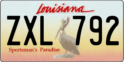 LA license plate ZXL792