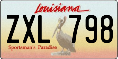 LA license plate ZXL798