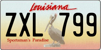 LA license plate ZXL799