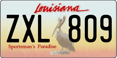 LA license plate ZXL809