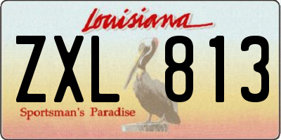 LA license plate ZXL813