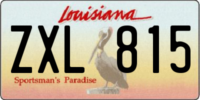 LA license plate ZXL815