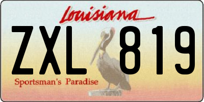 LA license plate ZXL819