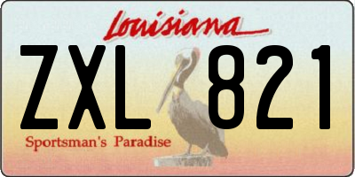 LA license plate ZXL821